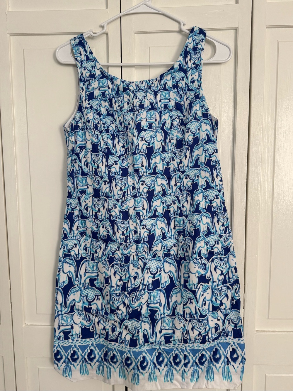Lilly Pulitzer Light Blue and White Elephant Print Dress